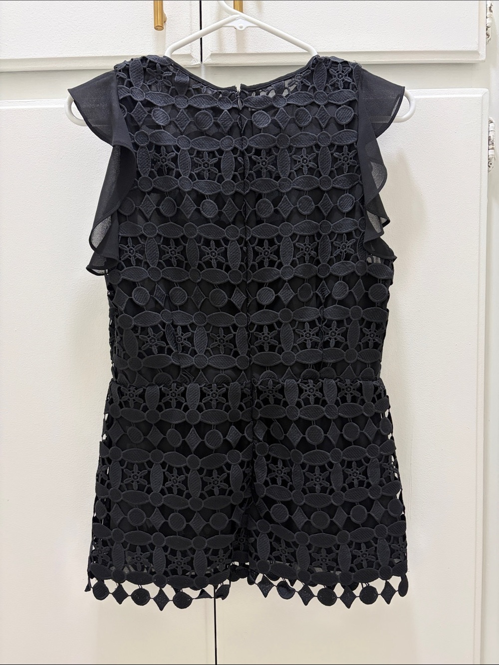 MICHAEL Michael Kors Black Crochet Overlay Sleeveless Top - Picture 2 of 6